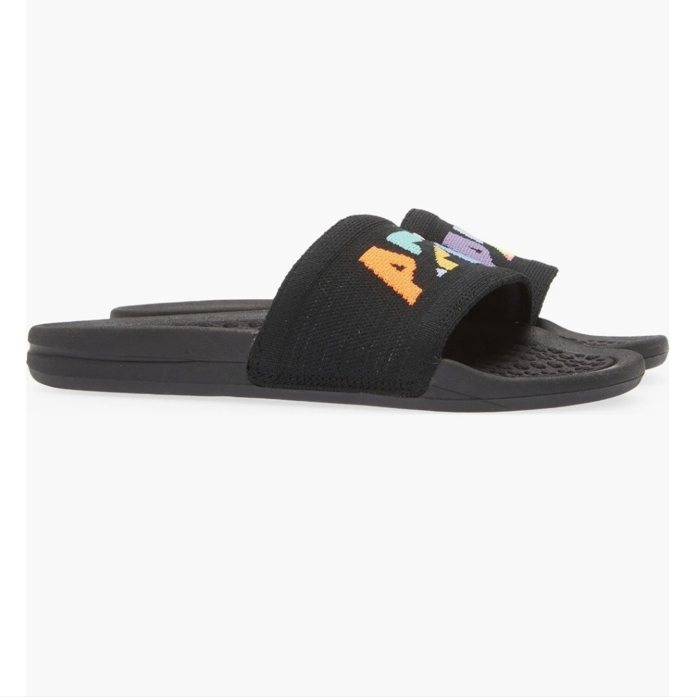 APL Techloom Slides Big Logo Black Multi Womens Size 7 - Picture 4 of 10